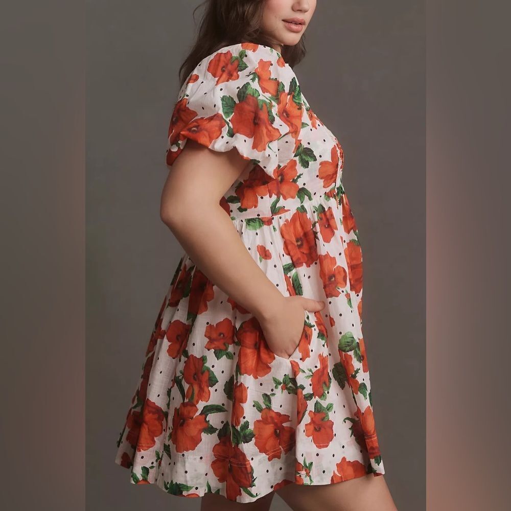 Anthropologie Maeve Floral Square Neck Smocked Babydoll Dress NWT - Picture 5 of 15